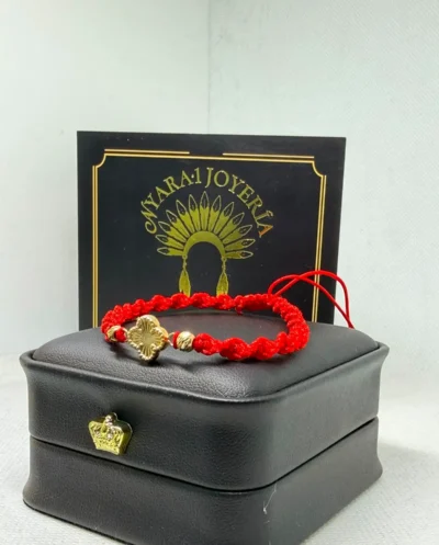PULSERA TRÉBOL TEJIDA